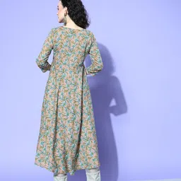 all about you Women Beige & Red Floral Printed Floral Kurta image 4