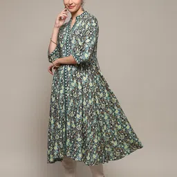 Biba Ethnic Motifs Printed Mandarin Collar A-Line Kurta image 4