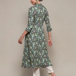Biba Ethnic Motifs Printed Mandarin Collar A-Line Kurta image 5