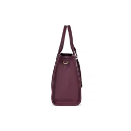 Lavie Luxe Wine Synthetic Leather Solid Handbag with Detachable Strap image 3
