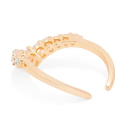 MINUTIAE Gold-Plated Crystal Studded Adjustable Finger Ring image 4