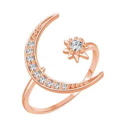 Vighnaharta Gold-Plated CZ-Studded Finger Ring image 1