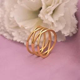 PALMONAS Gold-Plated Stainless Steel Finger Ring image 1