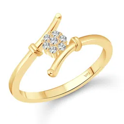 Vighnaharta Gold-Plated CZ-Studded Finger Ring image 1
