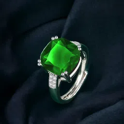 Designs & You Silver-Plated CZ Stone-Studded Adjustable Finger Ring image 1