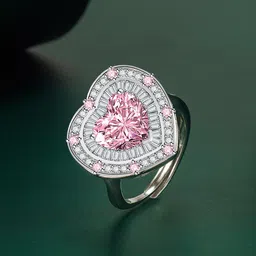 Designs & You Silver-Plated CZ Studded Finger Ring image 1