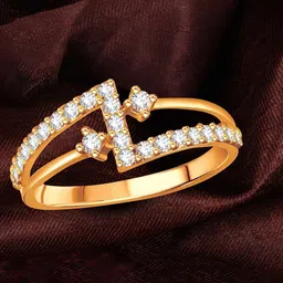 Vighnaharta Gold-Plated CZ-Studded Ring image 1