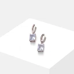SOHI Silver-Plated Contemporary Drop Earrings image 2