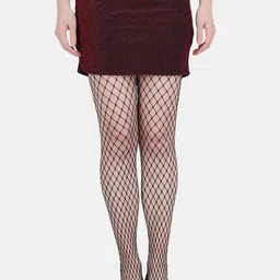 Hill Islands Women Black Fishnet Patterned Pantyhose Stockings-image-81