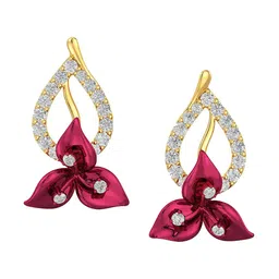 Joyalukkas Girls 22KT Gold Stone Stud Earring-picture-15