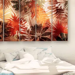 Casperme Red & Orange 5 Pieces Modern Art Big Wall Painting-picture-34