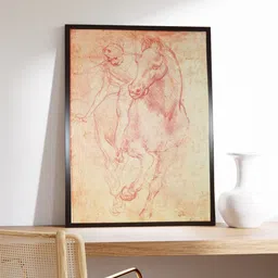 The Art House Beige & Brown Horse and Rider Painting Wall Art-picture-40