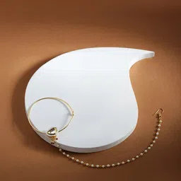 Ruby Raang Gold Plated White Kundan Studded Nose Pin with Beaded Extension-image-22