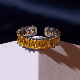 SALTY Crystal-Studded Adjustable Finger Ring-image-0