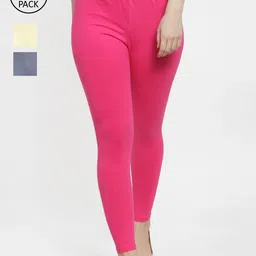 GRACIT Women Pack Of 3 Solid Ankle-Length Leggings-picture-16