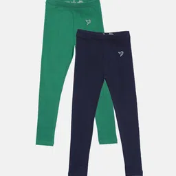 TWIN BIRDS Girls Pack of 2 Solid Tailored Fit Ankle Length Legging-picture-17