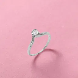 Mia by Tanishq Curved Elegance 925 Sterling Silver-Plated CZ Stone Studded Finger Ring-picture-26