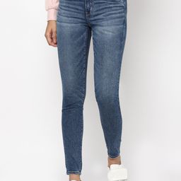 AMERICAN EAGLE OUTFITTERS Women Blue Slim Fit High-Rise Heavy Fade Jeans-picture-11