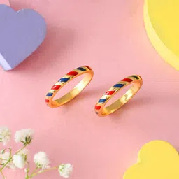 Voylla Set Of 2 Gold-Plated Band Ring-picture-36