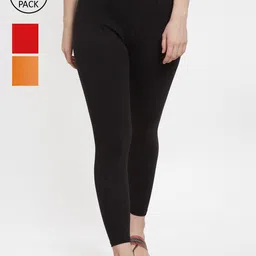 Jinfo Women Pack of 3 Solid Ankle-Length Leggings-picture-10