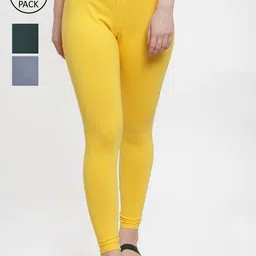 Jinfo Women Pack of 3 Solid Ankle Length Leggings-picture-34