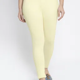 Jinfo Women Cream Solid Cotton Lycra Legging-picture-20