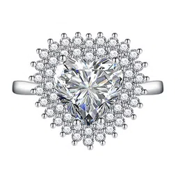 Designs & You Silver-Plated CZ Stone-Studded Adjustable Finger Ring image 2