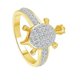 Vighnaharta Gold-Plated CZ-Studded Tortoise Ring image 2