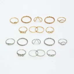 DressBerry Set Of 18 Textured Finger Rings image 2