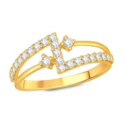 Vighnaharta Gold-Plated CZ-Studded Ring image 2