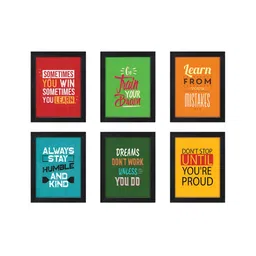 nest ART Green & Black 6 Pieces Good Thought Wall Art image 2