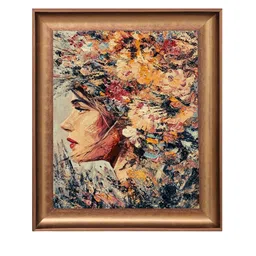 THE VINTAGE ARTISTRY Brown & Black Vintage Woman Wooden Framed Wall Art image 2