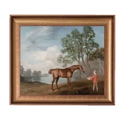 THE VINTAGE ARTISTRY Brown & Green Vintage Horse Framed Wall Art image 2
