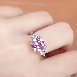 Designs & You Silver-Plated American Diamond Studded Finger Ring image 3