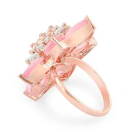 Zaveri Pearls Rose Gold-plated CZ-studded Adjustable Finger Ring image 3