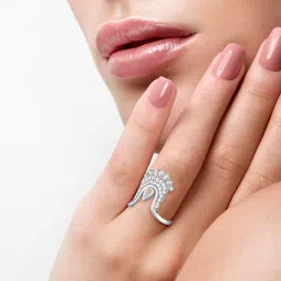 Vighnaharta Rhodium-Plated Cubic Zirconia-Studded Ghoda Vanki Ring image 3