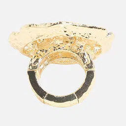 SOHI Gold-Plated Crystal Studded Statement Finger Ring image 3