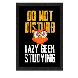 eCraftIndia Multi Colored "Do Not Disturb" Quotes Printed UV Art Framed Wall Art image 3