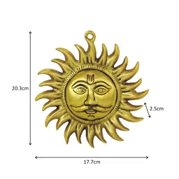 HANDICRAFTS PARADISE Gold Toned Sun Shaped Wall Hanging Decor image 2