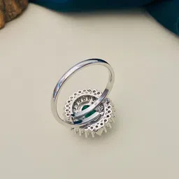 Anouk Silver-Plated White American Diamond Studded Finger Ring image 3