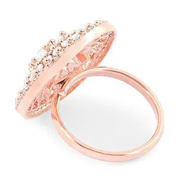 AMI Rose Gold-Plated Cubic Zirconia Studded Finger Ring image 3