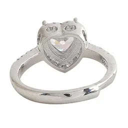 JOKER & WITCH Silver-Toned White Stone-Studded Adjustable Finger Ring image 3
