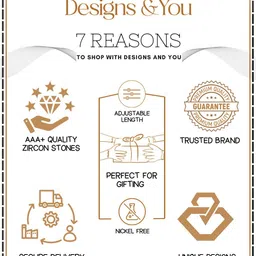 Designs & You Silver-Plated CZ Stone-Studded Adjustable Brass Finger Ring image 4