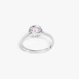 Clara 925 Silver Platinum-Plated Cubic Zirconia-Studded Vega Adjustable Finger Ring image 4