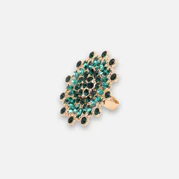SOHI Women Silver-Plated Stone-Studded Finger Ring image 4