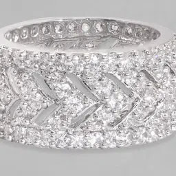 Rubans Rhodium Plated High Quality Cubic Zirconia Studded Finger Ring image 5