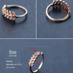 UNIVERSITY TRENDZ Women Set of 2 Silver-Plated & Rose-Gold Plated White CZ Finger Rings image 5