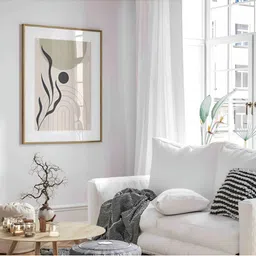 Aura Beige & Black Abstract Wooden Wall Frame image 5