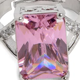 SOHI Women Silver-Toned Purple Stoned Designer Ring image 5