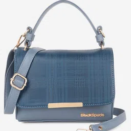 Black Spade Checked Structured Satchel-picture-30